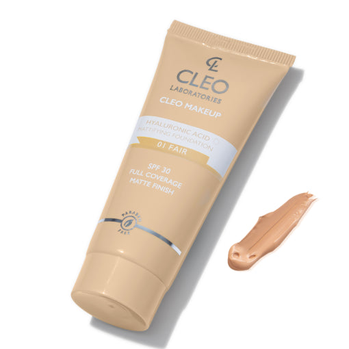 Cleo Hyaluronic acid Mattifying Foundation Fair 01__ 30 Ml
