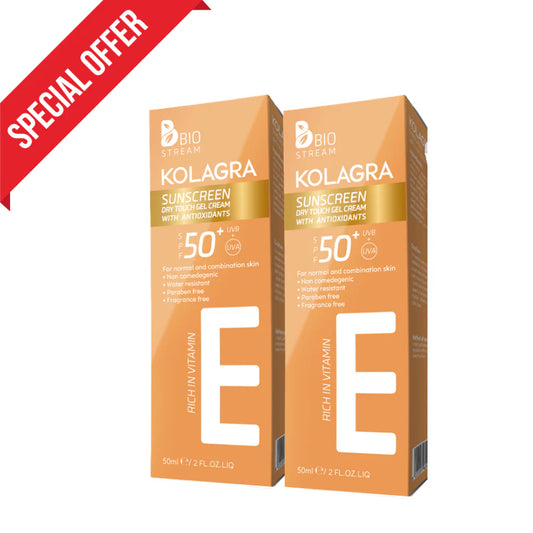 KOLAGRA SUNSCREEN GEL CREAM SPF50+ 50ML 1+1