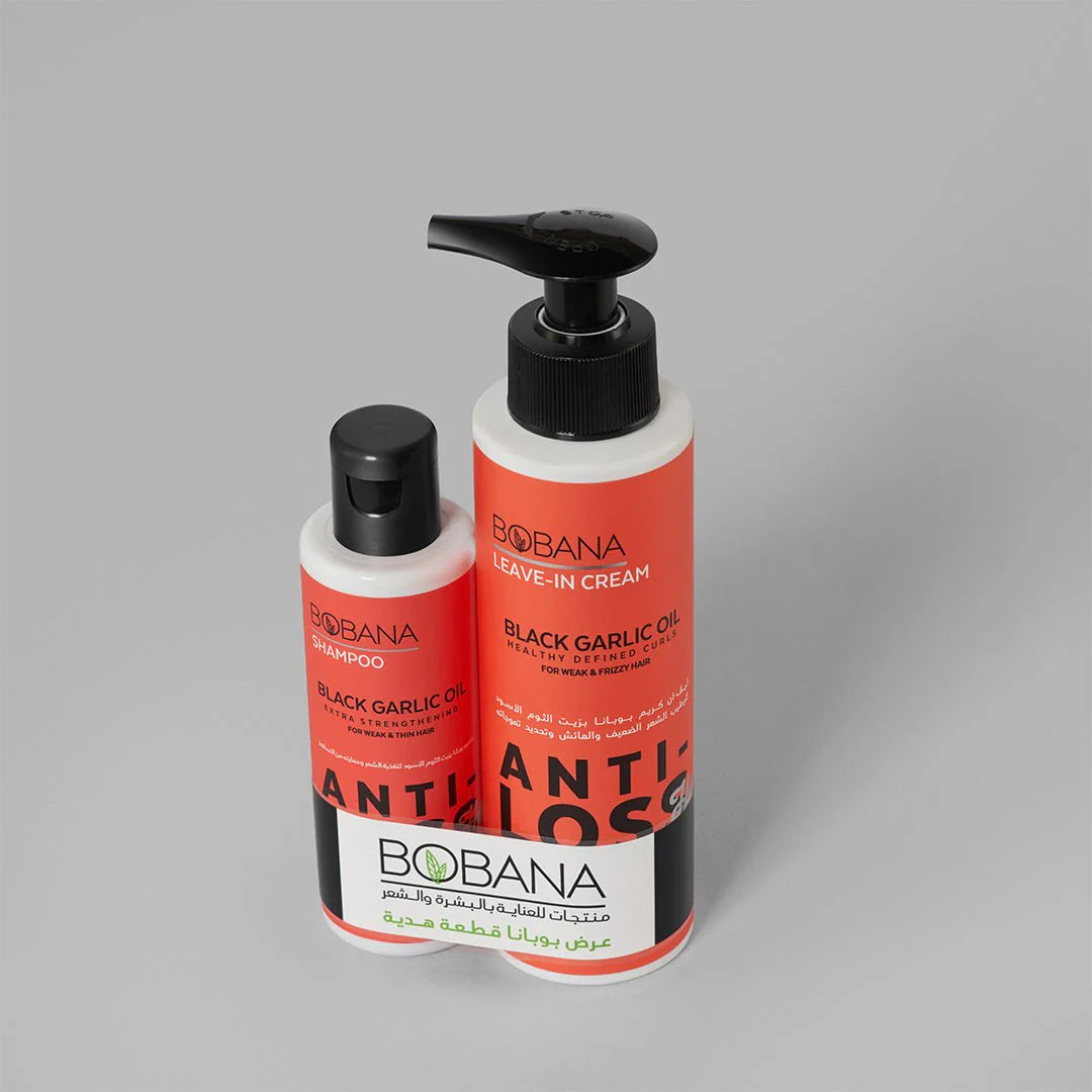 Bobana Leave-in Cream Black Garlic Oil 200 ML + Gift Shampoo Black Garlic Oil 100 ML