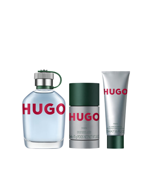 Hugo Man Gift Set for Men - Eau de Toilette - 3 Pcs (125ml EDT + Deo Stick 75ml + Shower Gel 50ml)